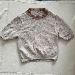 Outerknown Cream and Brown Turtleneck Sweater